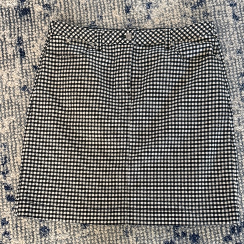 Talbots Black and White Gingham Mini Skirt